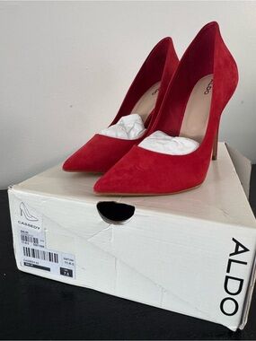 Aldo Red Pointed-Toe Stiletto Pumps